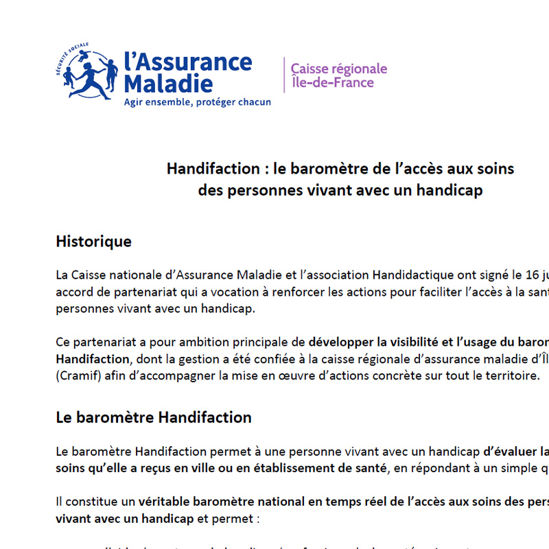 Affiche Handifaction 2021 : Je m'engage pour l'accès aux soins des personnes handicapées ! Découvrez nos engagements sur www.handifaction.fr. Répondez au questionnaire Handifaction et ensemble dressons un état des lieux clair et complet de l'accès aux soins des personnes handicapées !